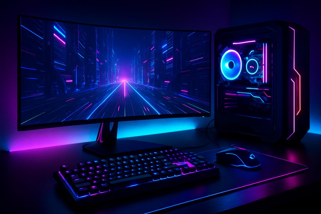 Setup gamer com computador